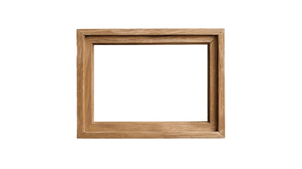 A rustic wooden picture frame with a simple design, set against a plain black background, ideal for showcasing artwork or photographs in a home or gallery setting