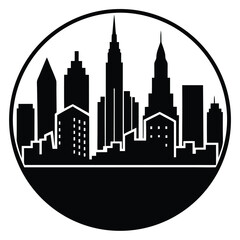 Fototapeta premium Clean simple modern vector silhouette showcasing a famous city s iconic skyline at a glance