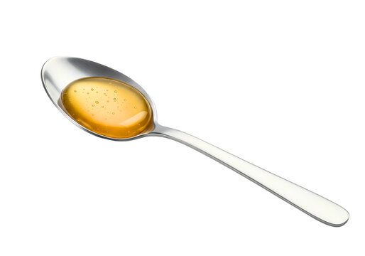 Silver spoon filled with golden honey isolated on transparent background tablespoon pic