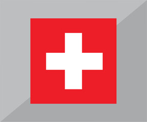 Obraz premium Switzerland National Flag Isolated on White Background