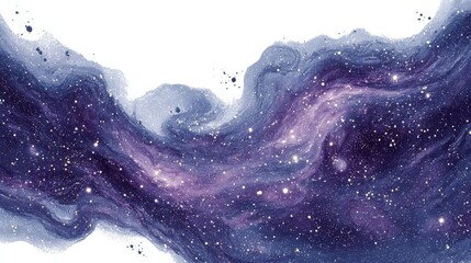 Cosmic Galaxy Patterns: Deep cosmic galaxy patterns with swirling nebulae and distant stars, isolated on a white background