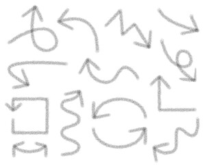 手描き風の矢印セット 黒