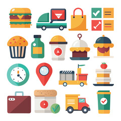 flat icons for web and mobile applications