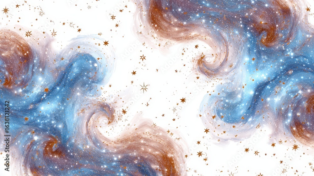 Poster cosmic galaxy patterns: mesmerizing cosmic galaxy patterns with swirling nebulae and shimmering star