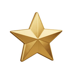 Obraz premium A shiny golden star isolated on a transparent background