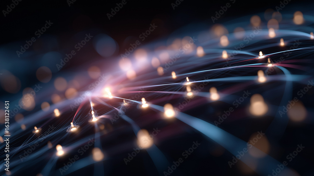 Poster data stream: captivating image with the glowing lines. the abstract composition evokes feelings of c