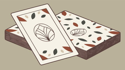 Playing cards deck with leaf design illustration for game night and cardistry enthusiasts collection