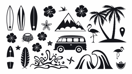 vector illustration of a beach