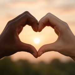 Fototapeta premium Hands Forming Heart Shape – Symbol of Love and Connection