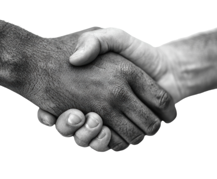 Human connection through handshake in diverse unity setting
