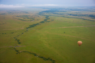 Hot air ballooning during an African safari
