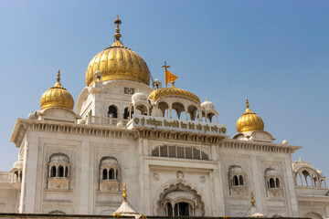 Exterior of the Gurdwara Bangla Sahib, Sikh temple in Delhi, India, Asia