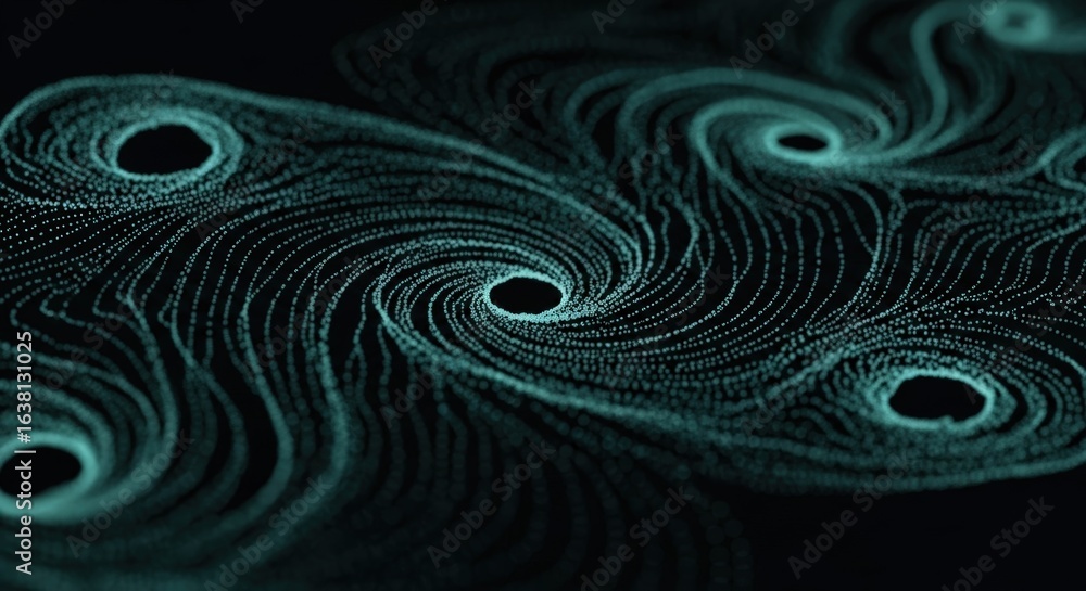 Poster abstract generative dreamscape patterns: minimal digital swirls for seamless backgrounds and texture