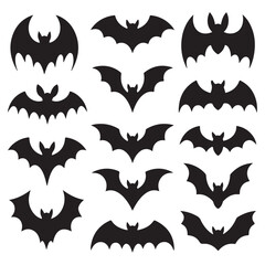 Fototapeta premium Halloween bat collection, bat silhouette
