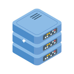 Get this handy isometric style icon of server storage