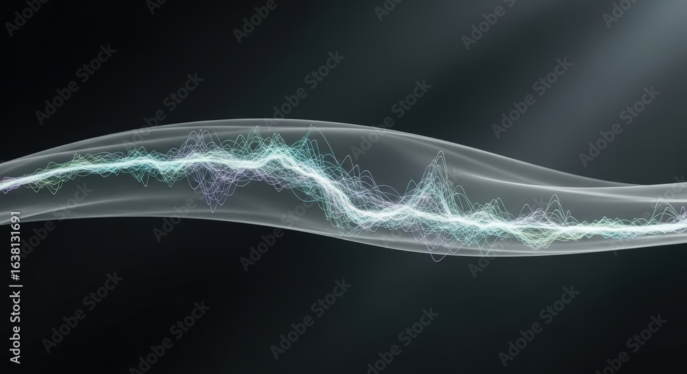 Poster abstract minimal generative dreamscape wave pattern background