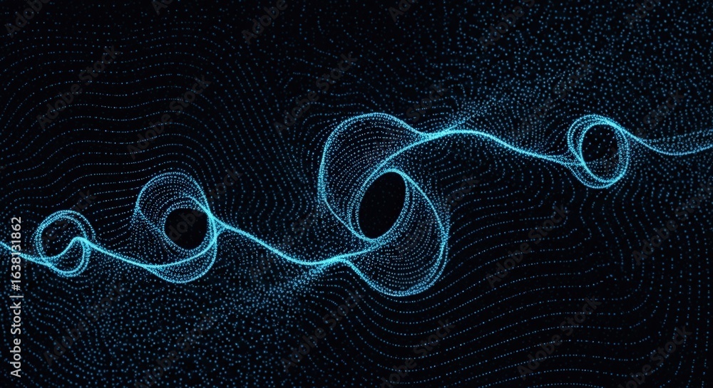 Aufkleber abstract minimal generative dreamscape patterns: seamless cyber blue dot background texture