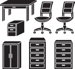 Black Silhouette Office Furniture Collection