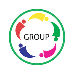 group icon in color style, logo for business
