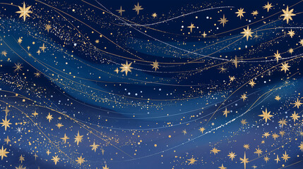 Starry Night Sky with Swirling Patterns