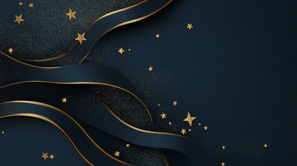 Elegant Dark Blue and Gold Abstract Background