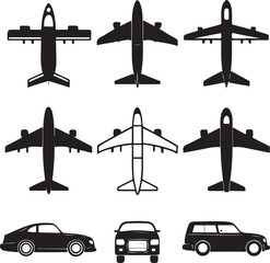 Travel and Transport Vehicle Silhouettes