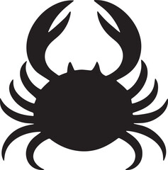 Minimalist crab silhouette marine life icon