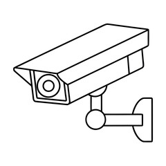 Simple outline illustration of a surveillance cctv camera ideal for security and monitoring concepts