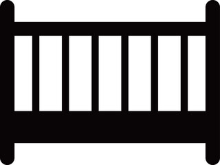 ベビーベッドのアイコン　モノトーン