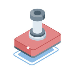 A trendy isometric icon of office stamp tool