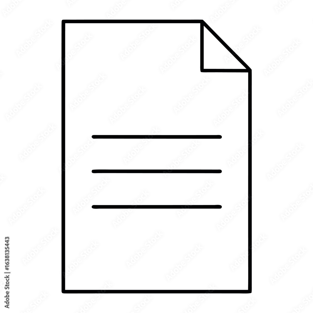 Poster clean outline of a single sheet of paper perfect for documents letters or stationery design projects