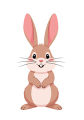 Obraz premium Cute cartoon bunny with big ears and a friendly smile for children's stories
