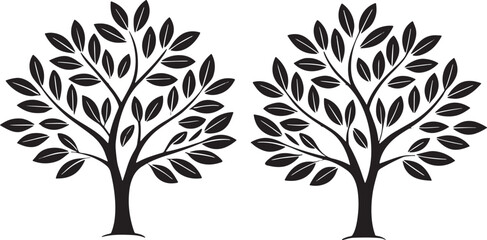 Two stylized trees silhouette, growth symbol