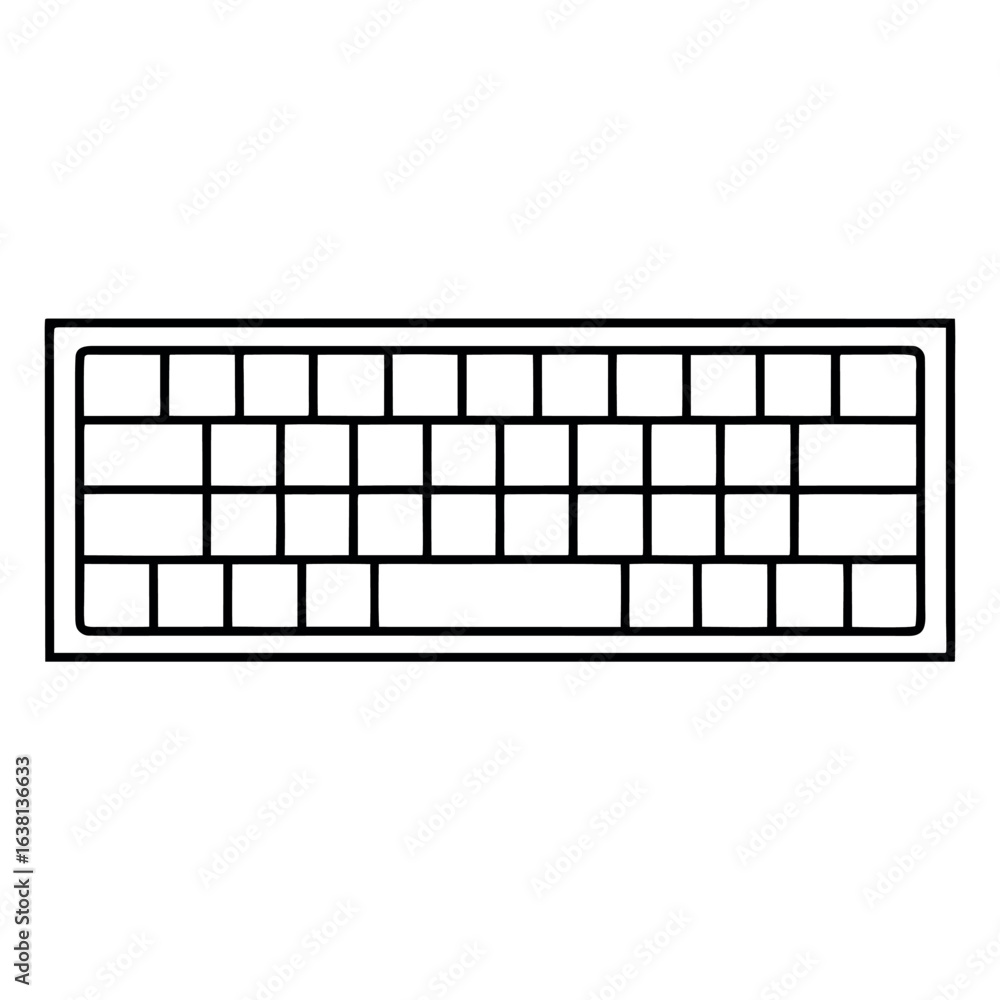 Poster minimalist flat silhouette of a computer keyboard with a clean modern design perfect for technology 