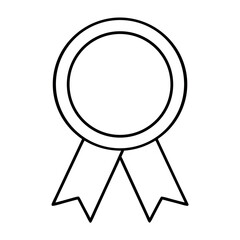 Classic round medal outline with a decorative ribbon perfect for awards and recognition designs