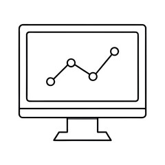Modern computer screen displaying a vibrant upward trending business graph with data visualization elements and a clean interface