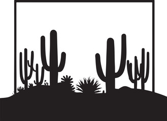 Obraz premium Layered Desert Mountain Silhouette