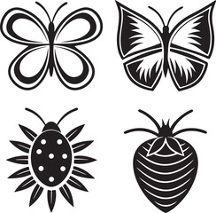 Butterfly, Ladybug, and Strawberry Icons