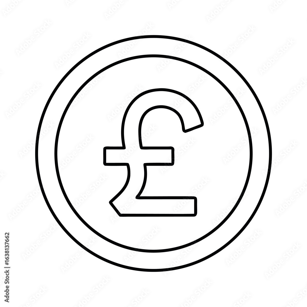 Poster minimal outline pound sign graphic element for digital interfaces and branding rendered in vector fo