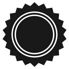 Solid black silhouette of a circular shape with a zigzag edge