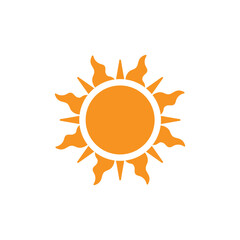 Orange Sun Icon Vector. Minimalist Illustration Symbol Design