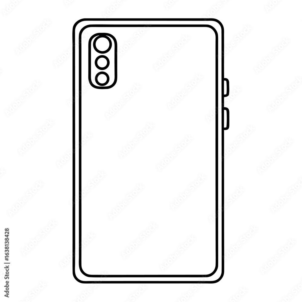 Poster modern clean outline frame design for smartphones suitable for digital interfaces and graphic design
