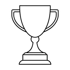 Clean outline style success trophy design with a classic award silhouette and decorative elements