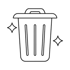 Minimalist outline of a clean trash bin icon perfect for waste management and recycling concepts