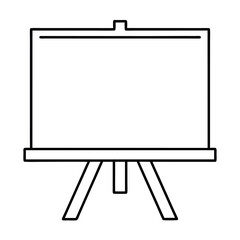 Naklejka premium Minimalist white presentation board on a clean stand perfect for educational or business visuals