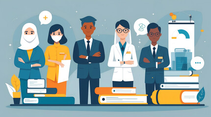 Inclusive Diverse Professions Abstract Character Icon Set