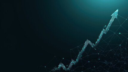 Digital graph showing upward trend abstract data visualization financial growth concept technology background network connections analytics representation modern design business success innovation