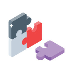 A stylish isometric icon of business problem solving strategy