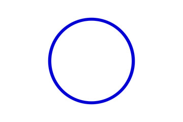 Blue circular outline shape on white background for design, logo frame, icons, symbols, and graphic decoration