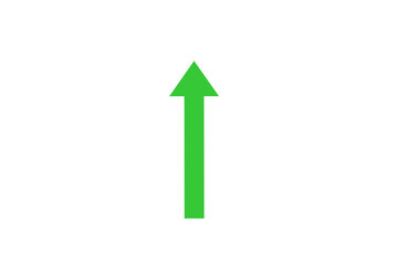 Green upward arrow icon for growth, progress, navigation, and modern graphic design projects

